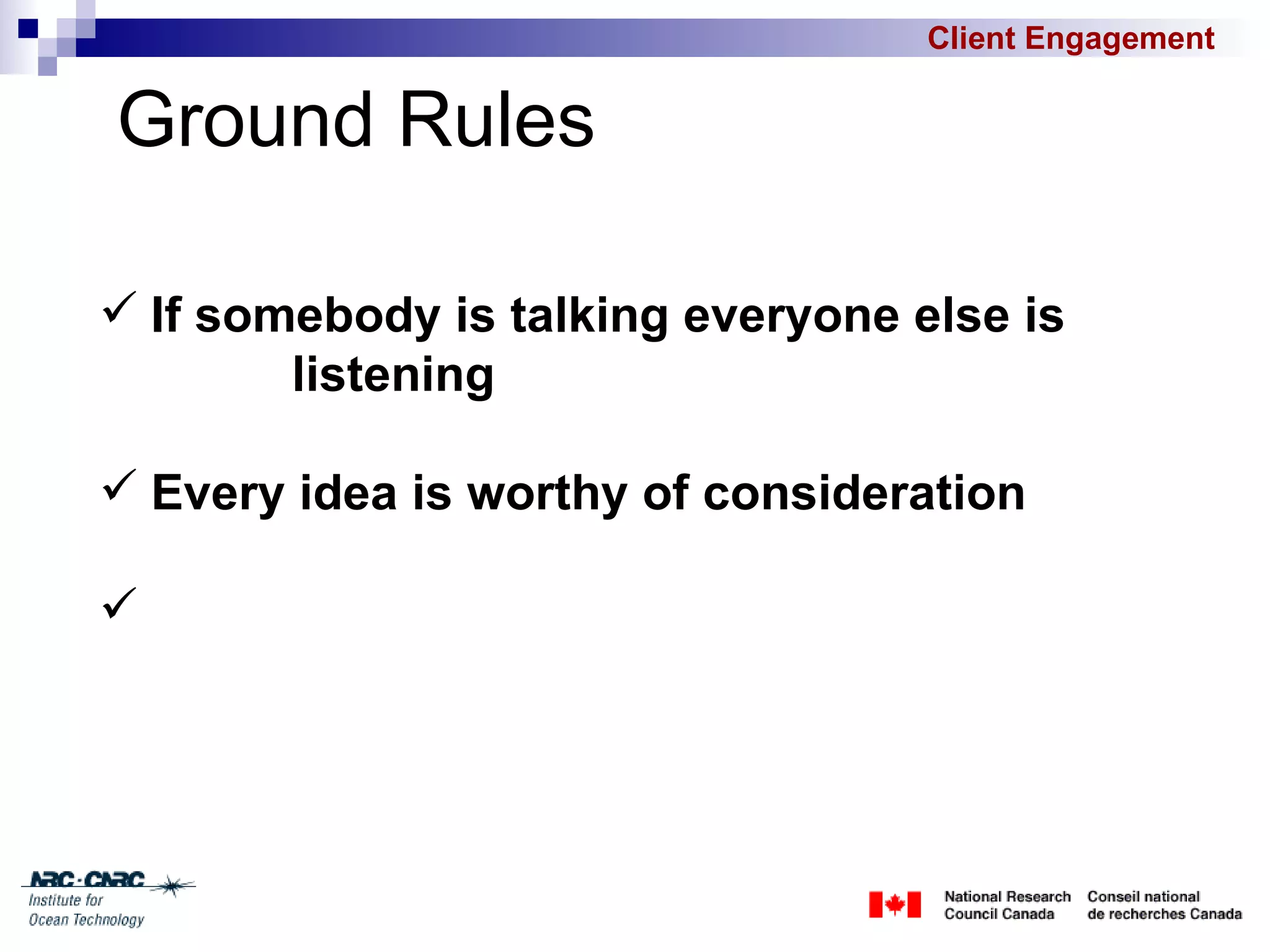 Client Engagement Session