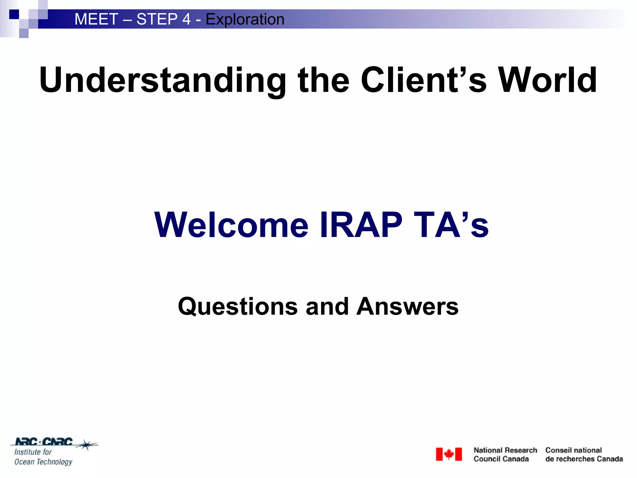 Client Engagement Session