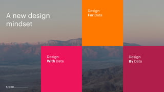 A new design
mindset
Design
With Data
Design
By Data
Design
For Data
 