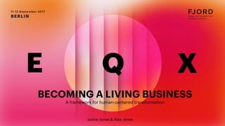 BECOMING A LIVING BUSINESS
A framework for human-centered transformation
BECOMING A LIVING BUSINESS
A framework for human-centered transformation
Jackie Jones & Alex Jones
 
