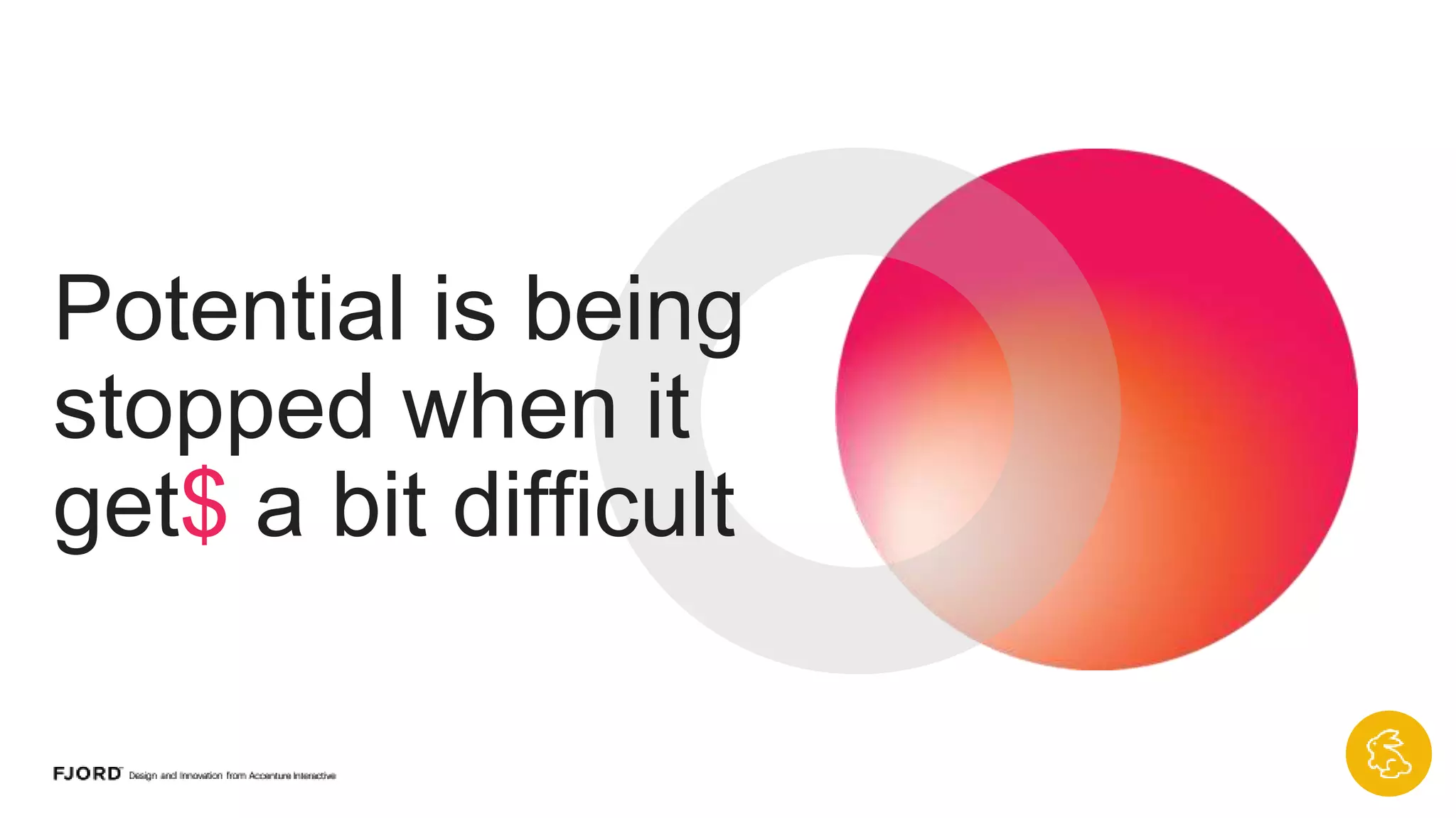 Potential is being
stopped when it
get$ a bit difficult
25