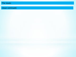 The issues:
(issue continued)
 