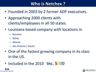 Netchex Performance Client intro to Netchex by HMB | PPT