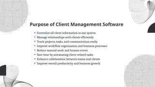 Client Management Dashboard - Client Manager | PPTX