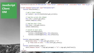 JavaScript
Client
OM
 