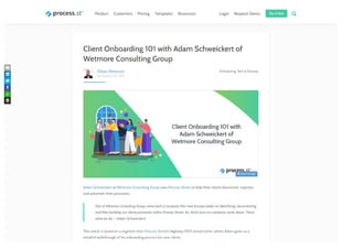 Client Onboarding 101 with Adam Schweickert of Wetmore Consulting Group