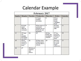Calendar Example
 
