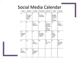 Social Media Calendar
 