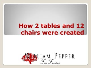 How 2 tables and 12
chairs were created

 