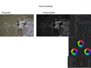 Colour grading
No grade Colour grade
 