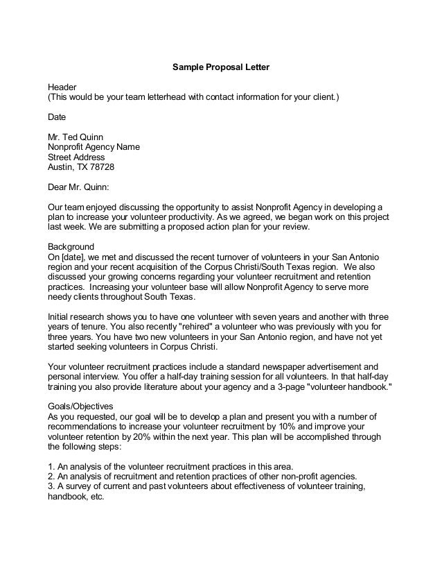 Letter sample proposal 33+ Proposal