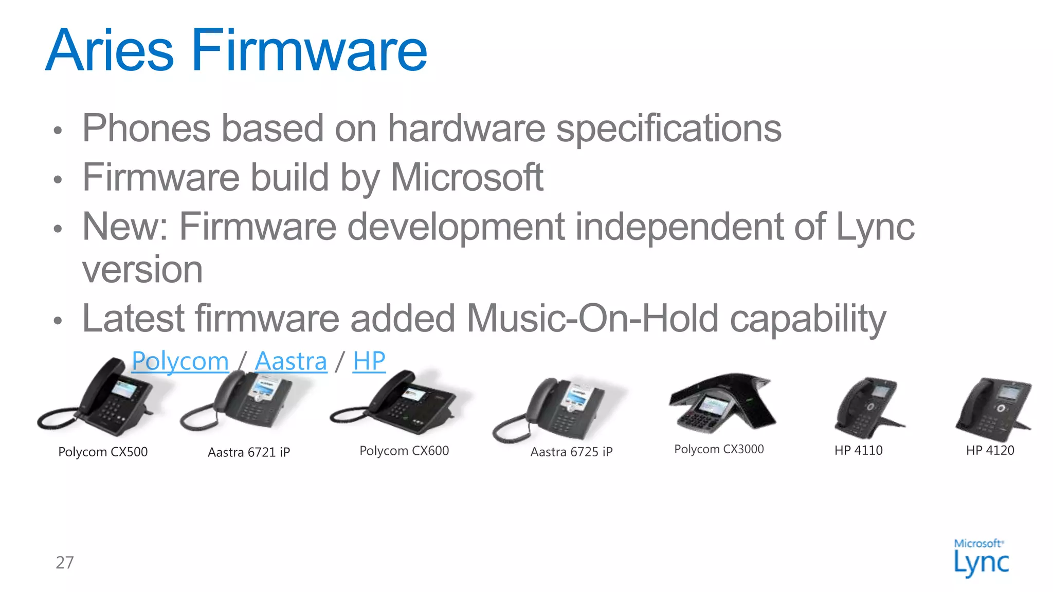 Polycom Aastra HP


Polycom CX500   Aastra 6721 iP   Polycom CX600   Aastra 6725 iP   Polycom CX3000   HP 4110   HP 4120
 