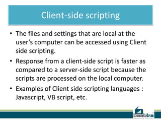 Client&server side scripting | PPT