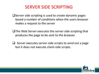 Client Side scripting and server side scripting | PPTX