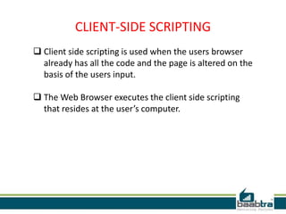 Client Side scripting and server side scripting | PPT
