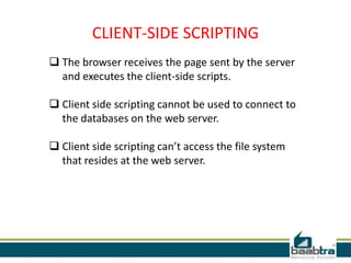 Client Side scripting and server side scripting | PPTX