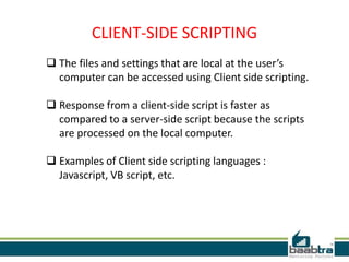 Client Side scripting and server side scripting | PPT