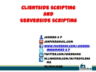 Client Side scripting and server side scripting | PPTX