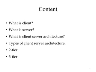 Client Server Architecture in Software engineering | PDF