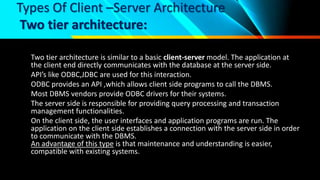 Client server architecture | PPTX | Databases | Computer Software and ...