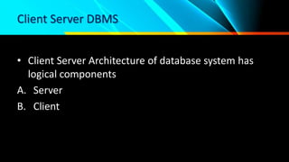 Client server architecture | PPTX | Databases | Computer Software and ...