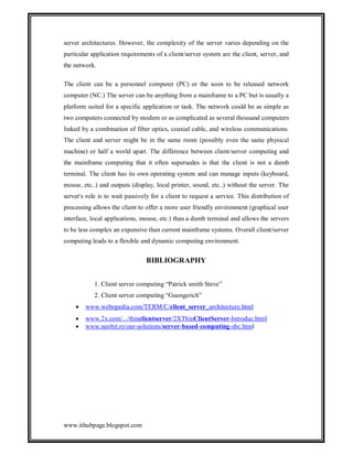 Client server based computing | PDF