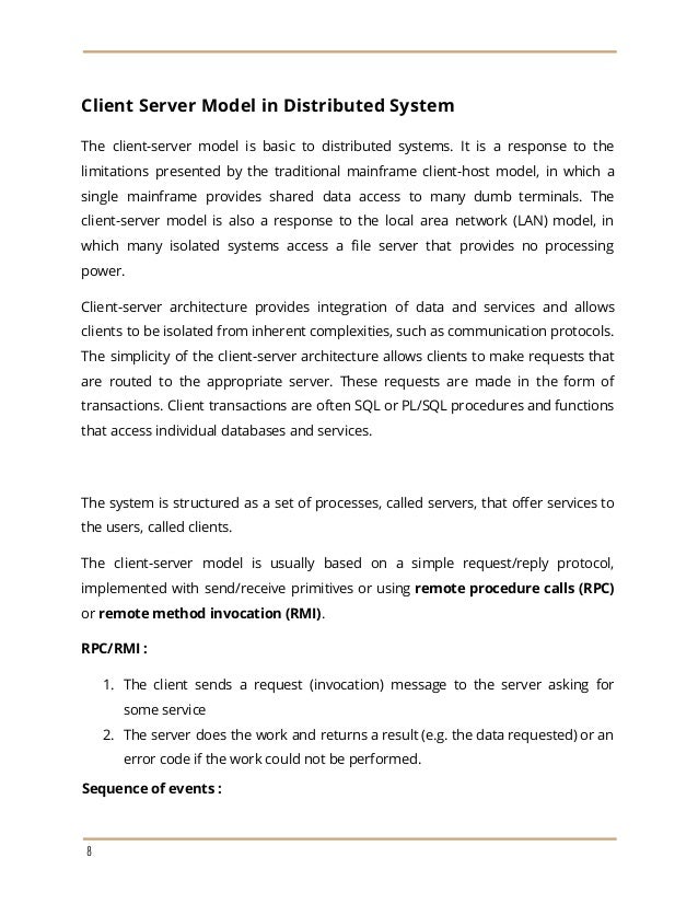 Client Server Model And Distributed Computing