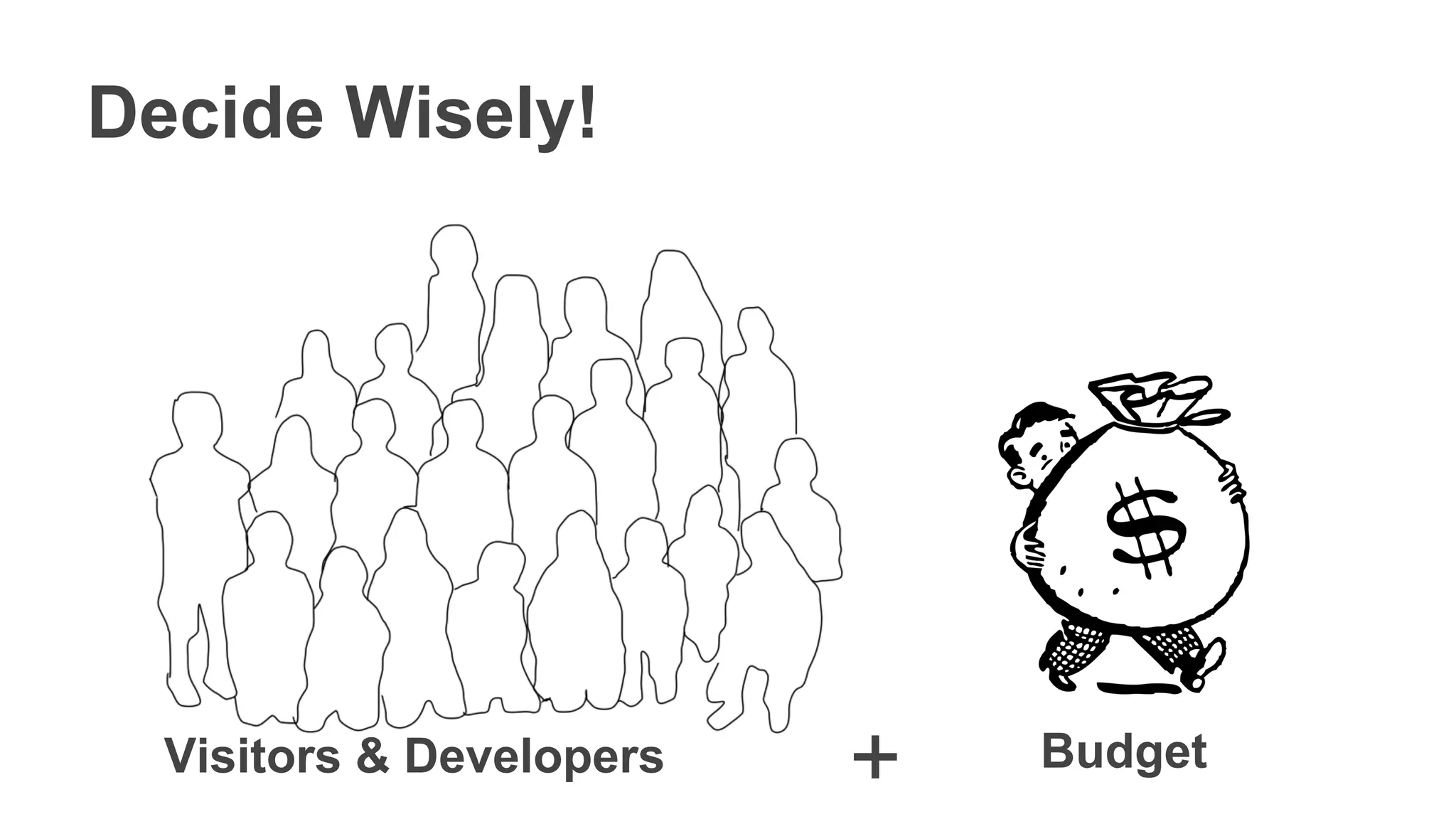 Decide Wisely!
Visitors & Developers Budget+
 