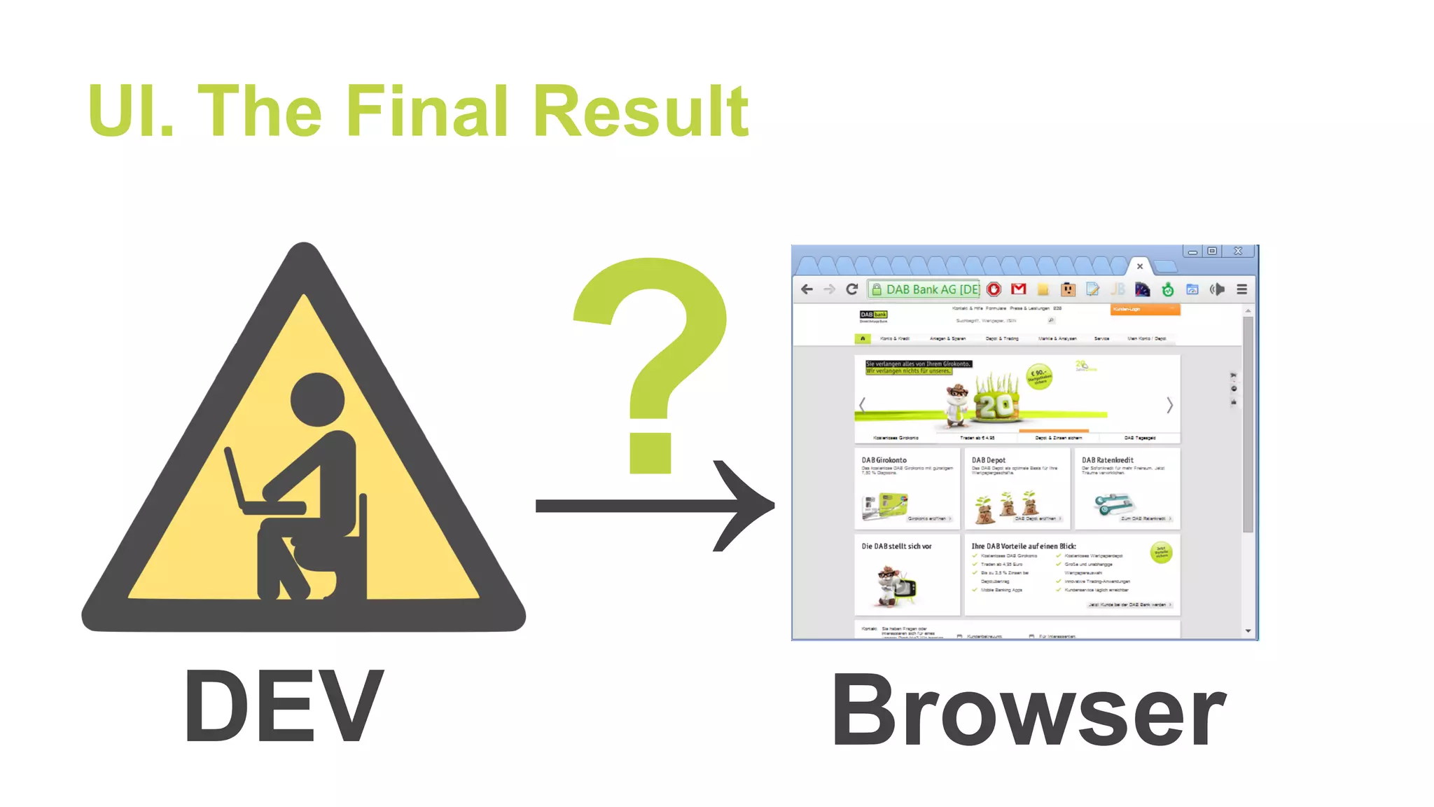 UI. The Final Result
→?
BrowserDEV
 