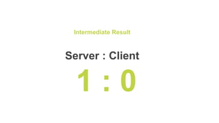 Intermediate Result
Server : Client
1 : 0
 