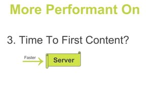 More Performant On
3. Time To First Content?
Server
Faster
→
 