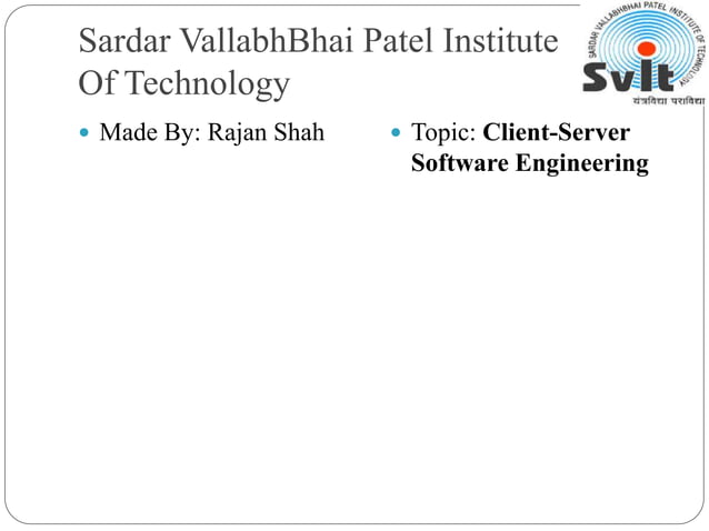 Client server s/w Engineering | PPT