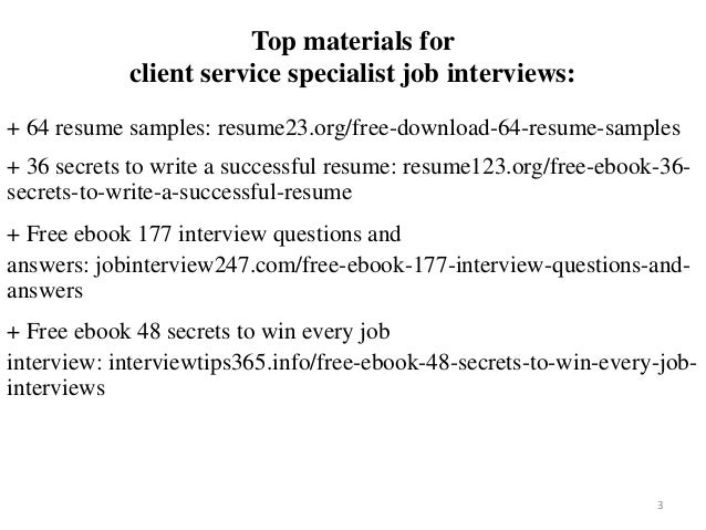 Client Service Specialist Resume Sample Pdf Ebook Free Download