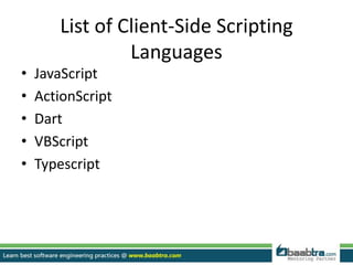 Client side scripting and server side scripting | PPT