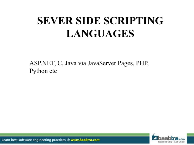 Client side scripting and server side scripting | PPTX