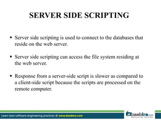 Client side scripting and server side scripting | PPTX