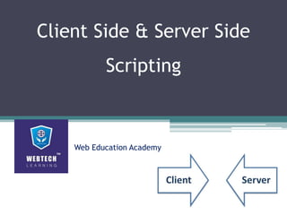 Client Side & Server Side
Scripting
Web Education Academy
 