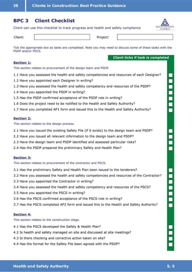 connected letter guidance client guidance Clients (1) in best practice construction