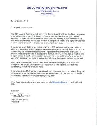 Client/Stakeholder Letters of Recommendation