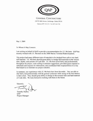 Client/Stakeholder Letters of Recommendation