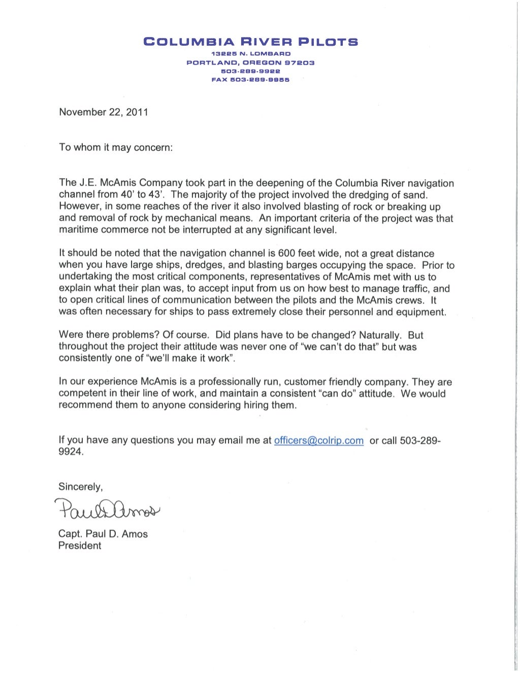 Client/Stakeholder Letters of