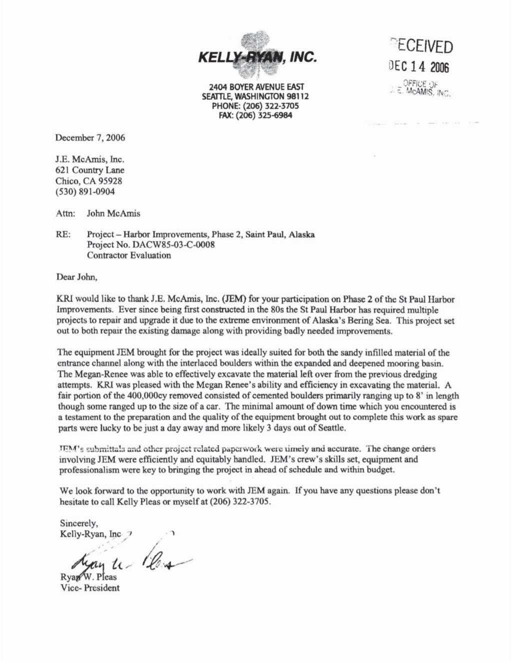 Client/Stakeholder Letters of