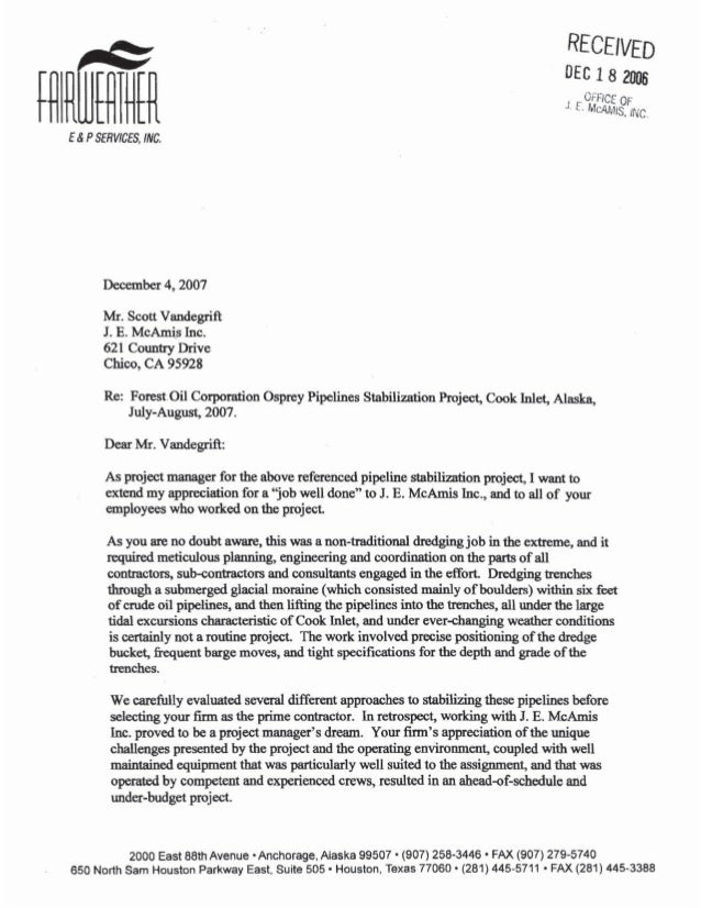 Client/Stakeholder Letters of