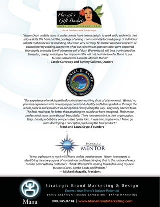 Client Testimonials For Mana