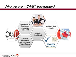 Who we are – CA4IT background

Presented by:

 