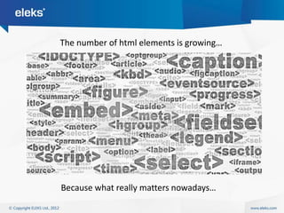 The number of html elements is growing…




Because what really matters nowadays…
 