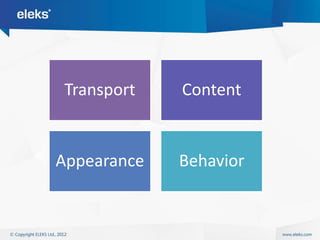 Transport    Content


Appearance   Behavior
 