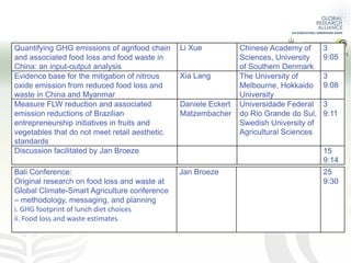 CLIFF-GRADS webinar series session 3: Mitigating climate change through reduced food loss and waste.