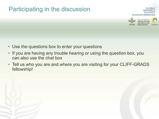 2019 CLIFF-GRADS Webinar Series - Using modeling, life cycle assessment, and trade-off analysis to understand low emissions development options