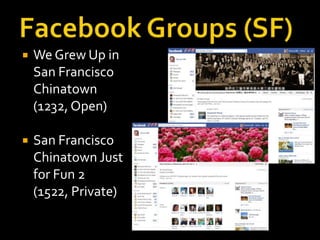 

We Grew Up in
San Francisco
Chinatown
(1232, Open)



San Francisco
Chinatown Just
for Fun 2
(1522, Private)

 